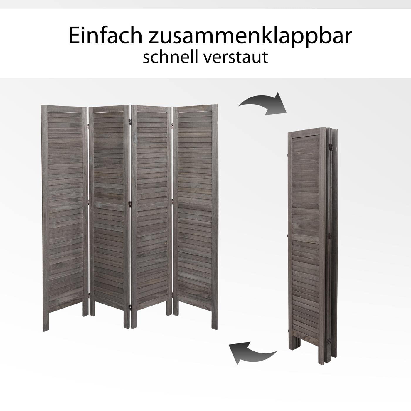 Mendler Parawan HWC-G30, ścianka działowa, ochrona przed wzrokiem, ścianka działowa, styl shabby 170 x 162 cm, jasnobrązowy