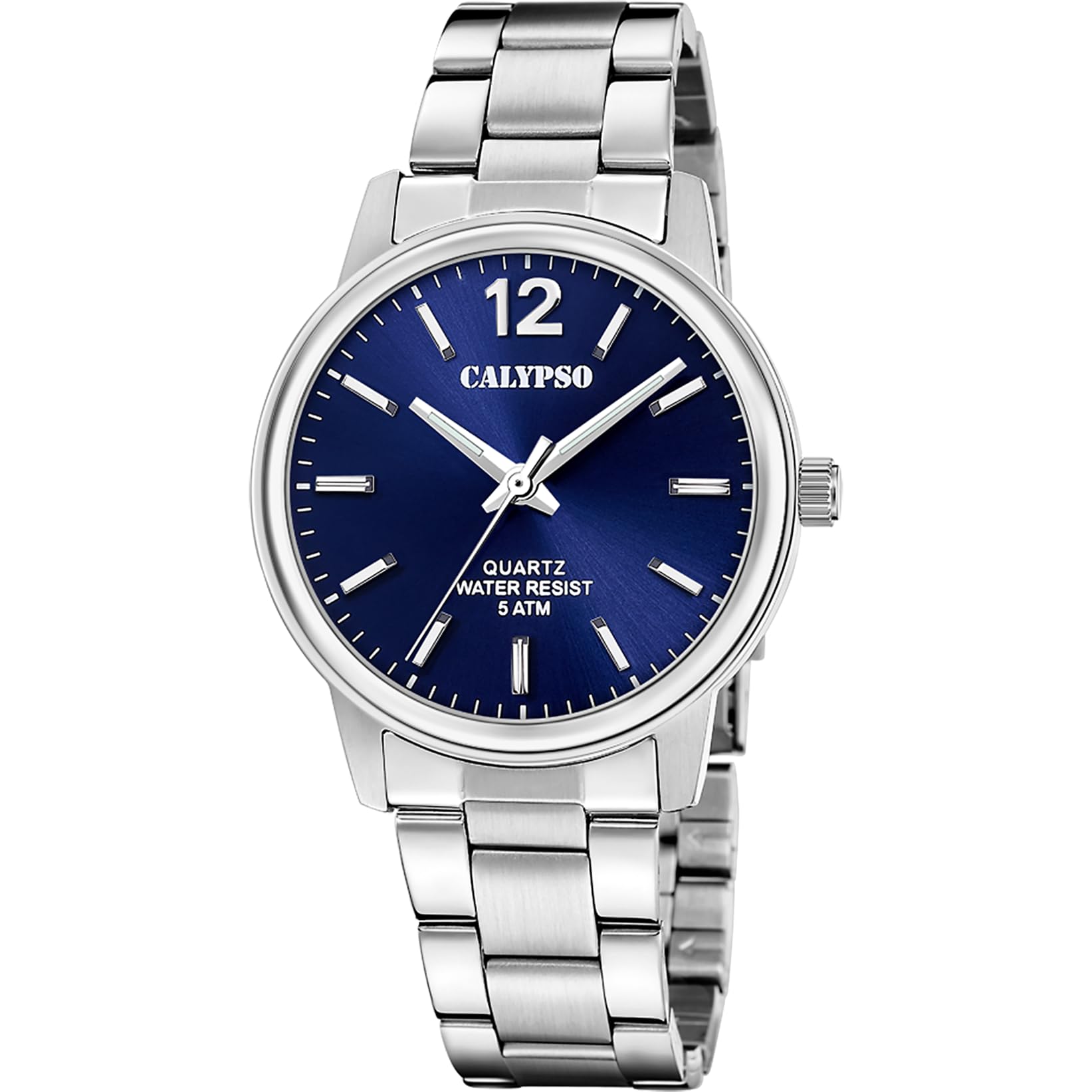 CALYPSO CALYPSO Reloj Hombre Analógico de Acero Inoxidable 316l Plateado - Movimiento de Cuarzo - Cristal Mineral de Alta Resistencia - Resistente al Agua 5 ATM K5864/3 Basic