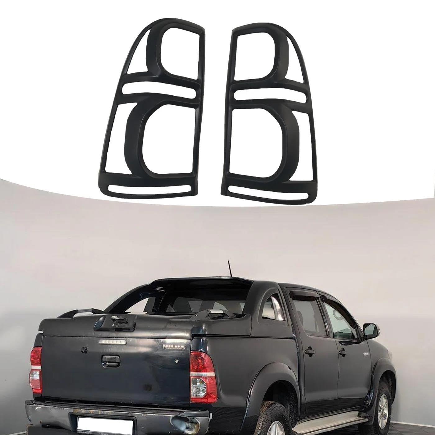 Adornos de pilotos traseros Marco De Luz Trasera ABS Chapado En Negro Para Toyota Para Hilux Para Vigo Accesorio De Modificación Para Coche Cubierta De Luz Trasera Cubierta para luz trasera