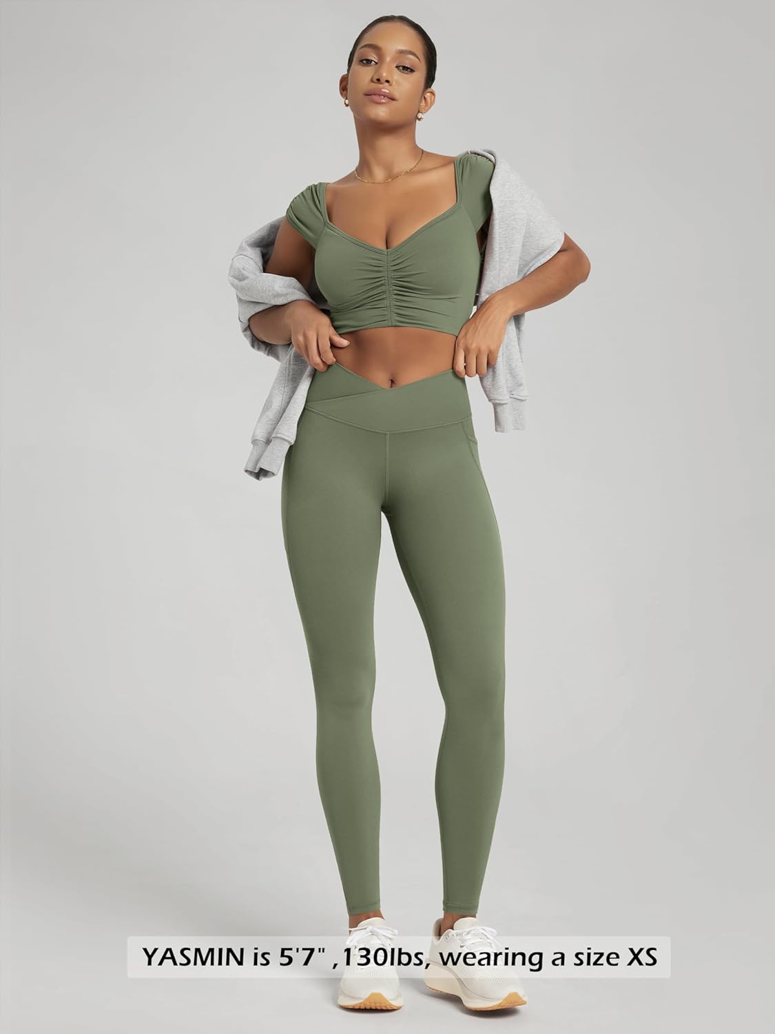 ODODOS 2 Pack Buttery Soft Cross Waist Leggings with Pockets for Women, ODCLOUD 25" / 28" Crossover Lounge Yoga Pants - Image 4