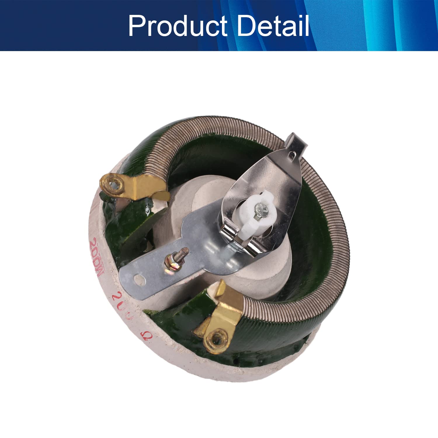 200W 200 Ohm Reostato Interruptor Bobinado Potenciómetro Resistencia variable con perilla 1PCS