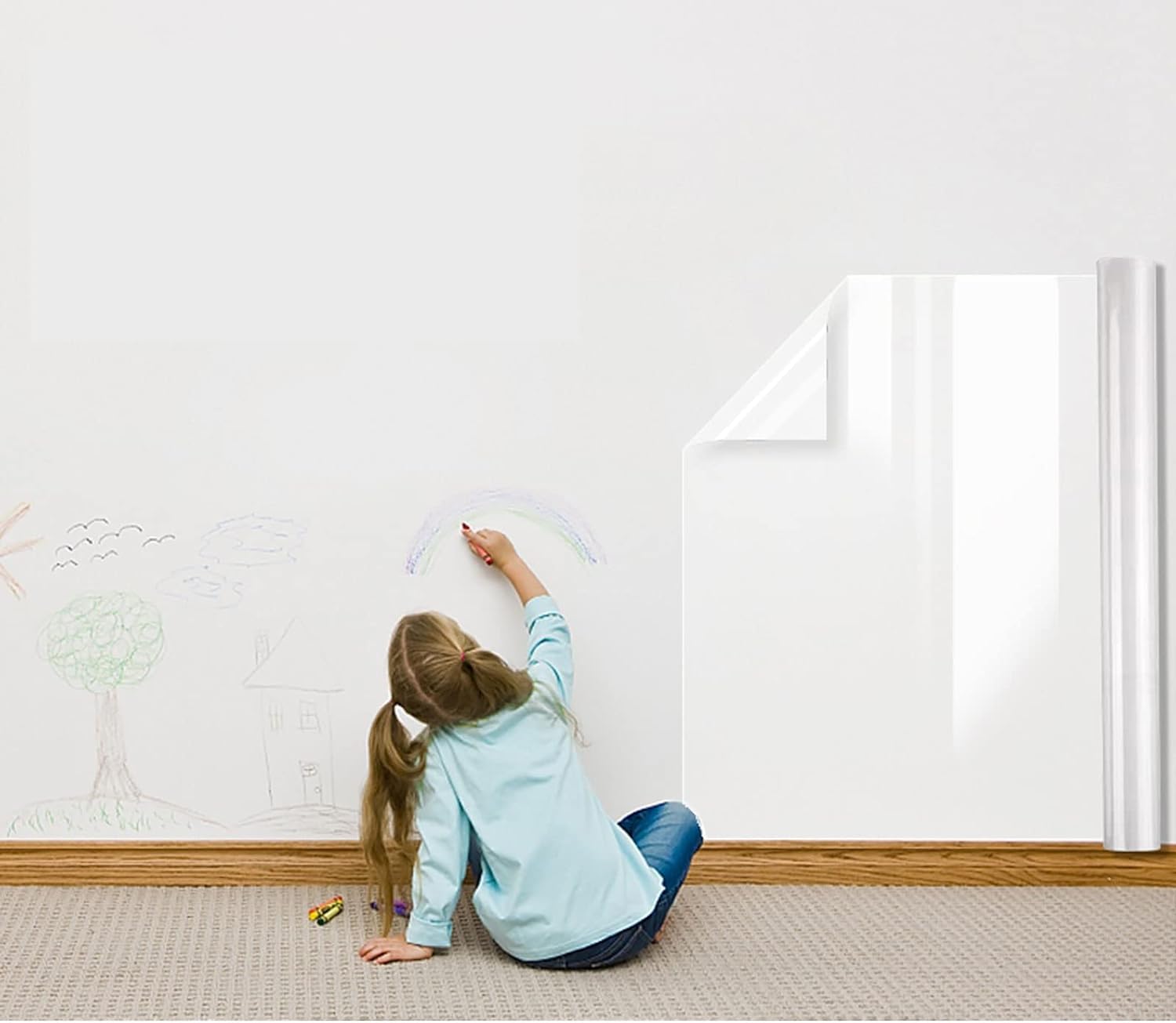 Clear Wall Protector Contact Paper Electrostatic Adsorption Removable Kids to Write Board Dry Erase Kitchen Waterproof Backsplash Heat Resistant Transparent Sticker Wallpaper (60 x 200 cm) (B0CQ4J7N8C) Amazon Price History, Amazon Price Tracker