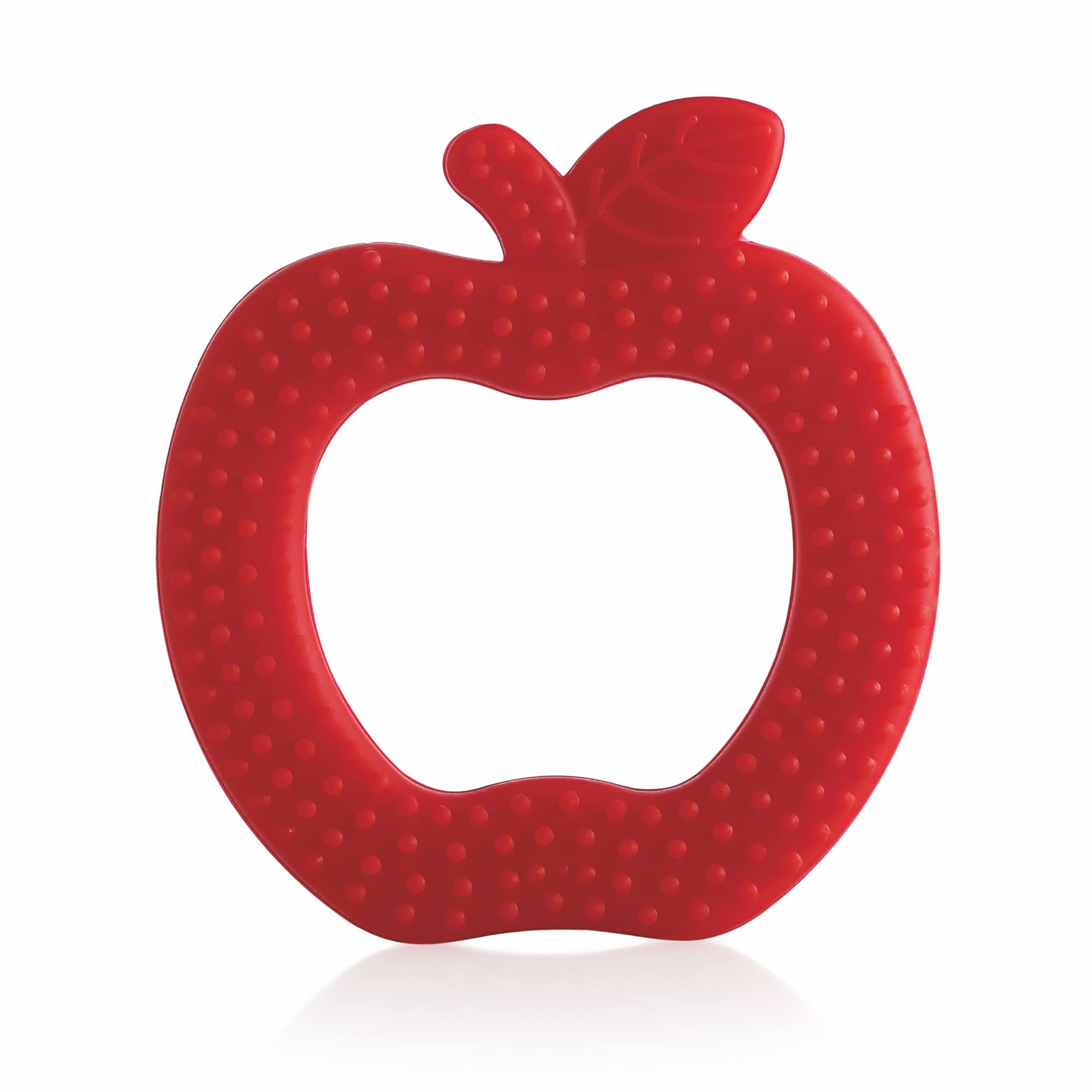BeeBaby Apple Fruit Shape Soft Silicone Teether for 3-6 Months with Carrying Case, BPA Free Teething Toy for Babies with Textured Surface for Soothing Gums. 100% Food Grade (Apple - Red)-image-25