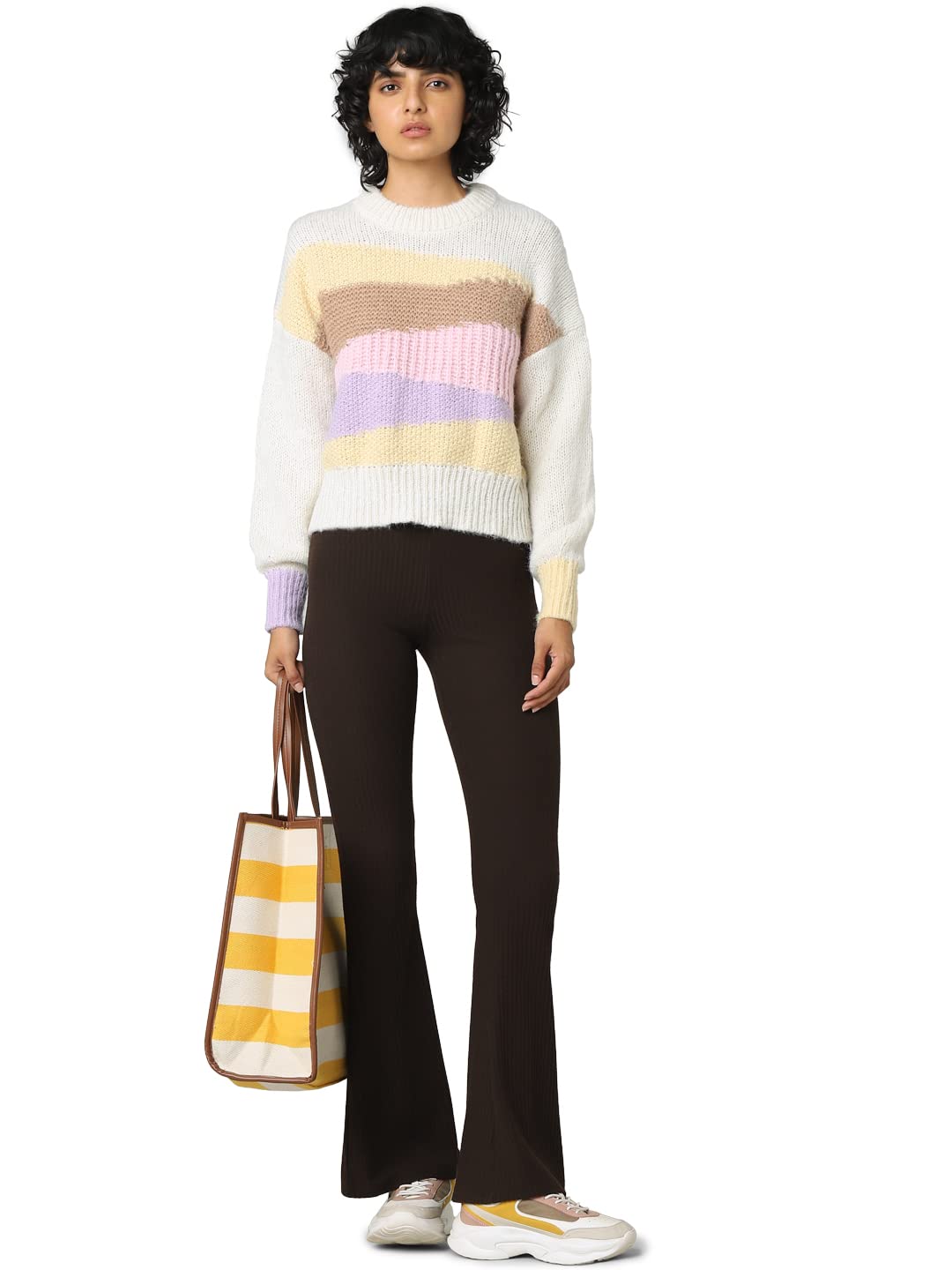 only Women's Polyester Blend Round Neck Sweater-picture-27
