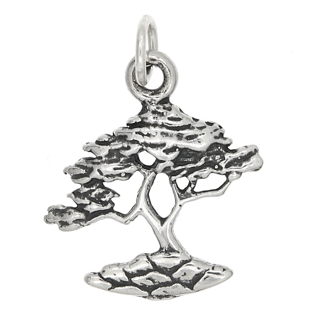 LGU Sterling Silver Oxidized Tree of Life Bonsai Tree Charm