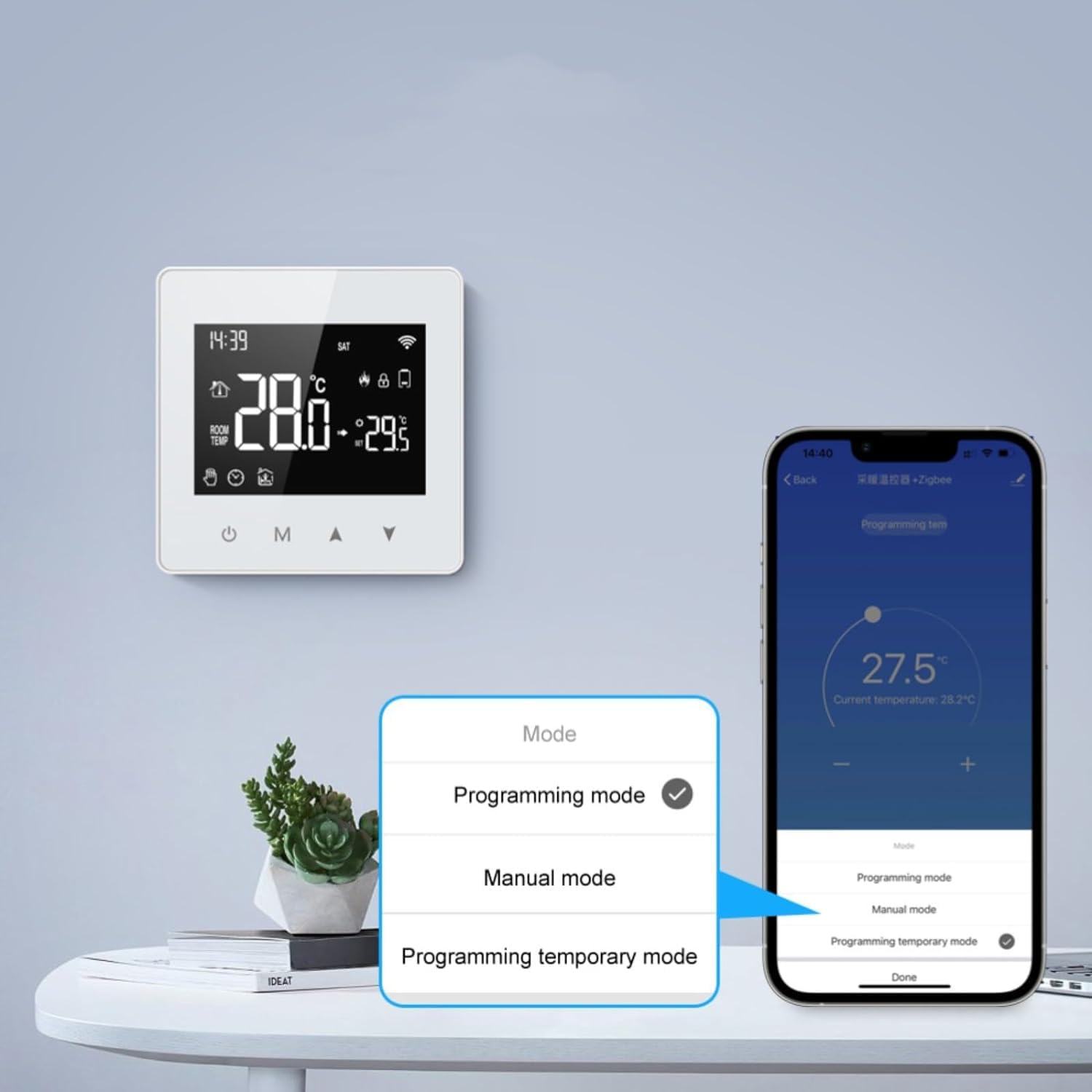 Bezprzewodowy inteligentny termostat, termostat oszczędzający energię, pełna kontrola nad kotłem i ciepłą wodą z dowolnego miejsca, mini termostat do ogrzewania, funkcja wielu pomieszczeń, ł