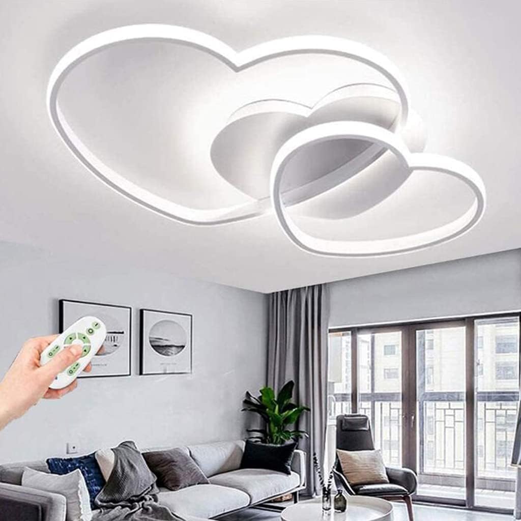 Plafonnier LED Acrylique en Forme de Cœur Luminaire Moderne et Dimmable pour Chambre Bébé et Enfant