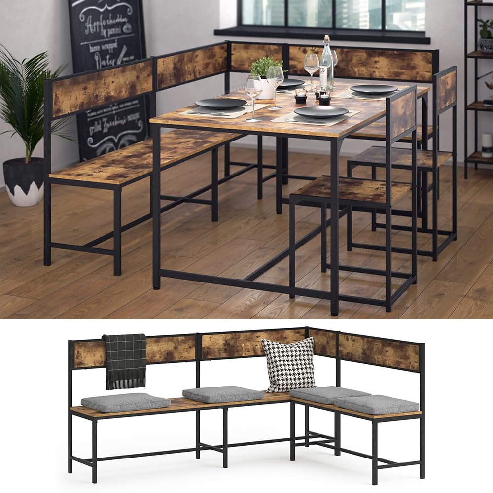 Vicco Banquette d'angle Salle à Manger Fyrk, Chêne Rustique, 195x142cm, Convient comme Solution d’Assise Peu encombrante pour Les espaces Repas