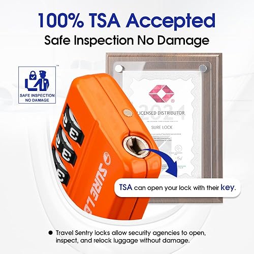 Miniatura 2 de Cerraduras de equipaje de viaje aprobadas por la TSA, cerradura de combinación de alerta abierta para la oficina escolar y casillero de gimnasio,