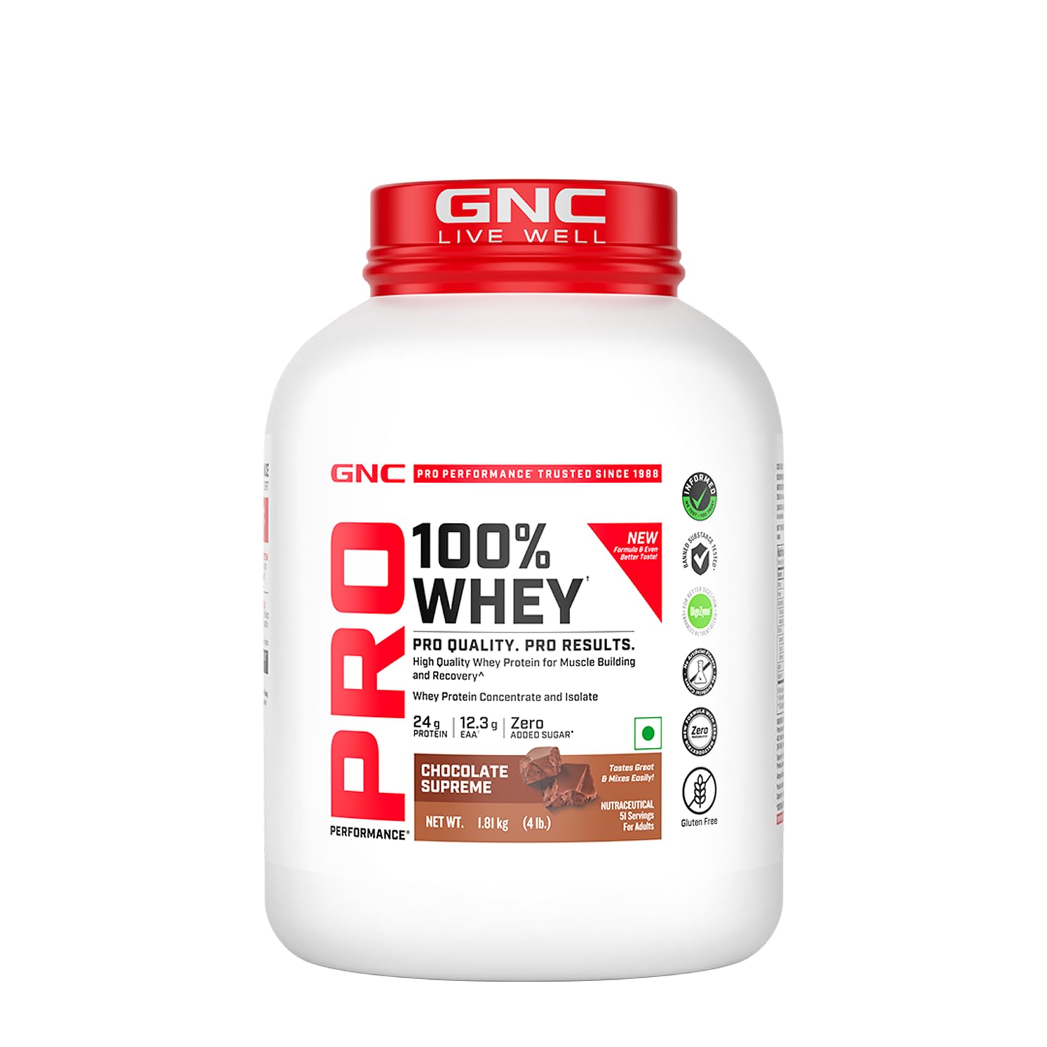 GNC Pro Performance 100% Whey Protein Powder | 35 Gm | 1 Serving | Boosts Strength & Endurance | Builds Lean Muscles | Fastens Muscle Recovery | 24g Protein | 5.5g BCAA | Chocolate Fudge — Amazon image 32