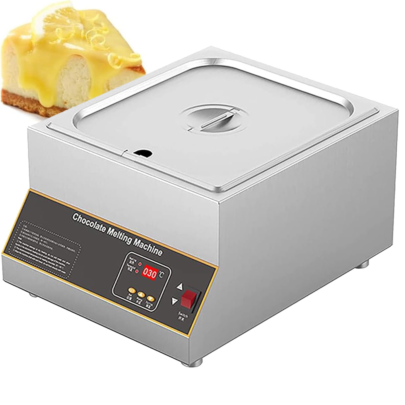 JJENXYYDS Chocolate Tempering Machine,Machine Electric Chocolate Melter,Auto Temp Control Water Heating Hot Chocolate Melting Machine,for Chocolate Cheese Fondue Chocolate,1Tank