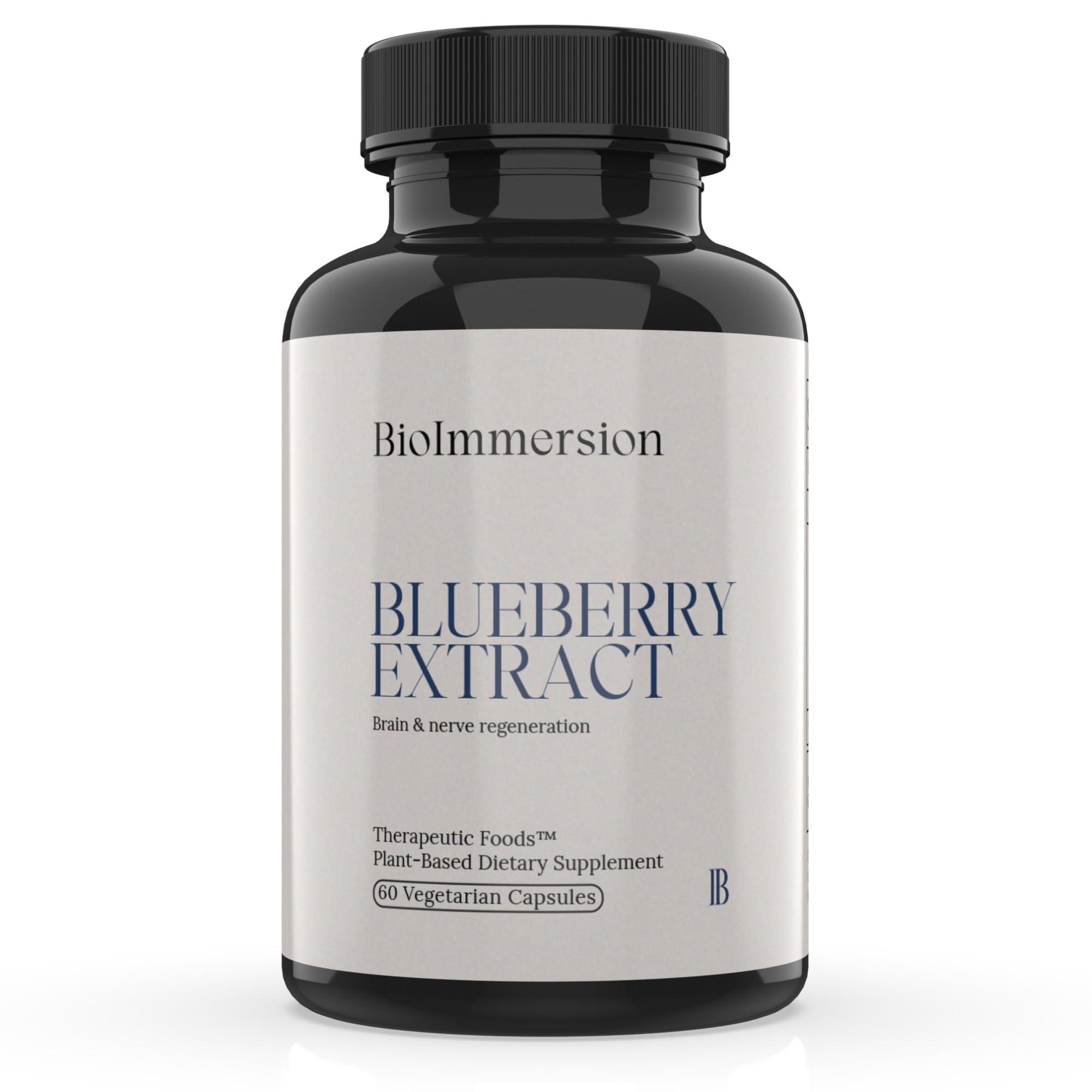 BioImmersion North American Blueberry Extract 500mg - Supports Brain & Cellular Health w Highly Concentrated 80:1 Anthocyanin & Polyphenol Content - Pure Vegan Antioxidant - 60 Capsules