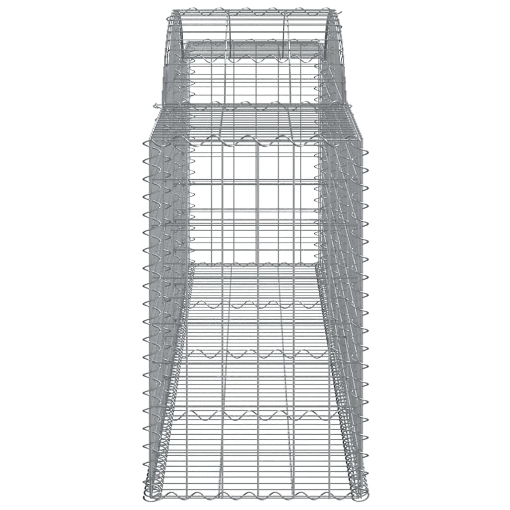 Gaviones con arco alto, 6 unidades, 300 x 50 x 80/100 cm, hierro galvanizado, para barreras de jardín y protección visual como decoración estable
