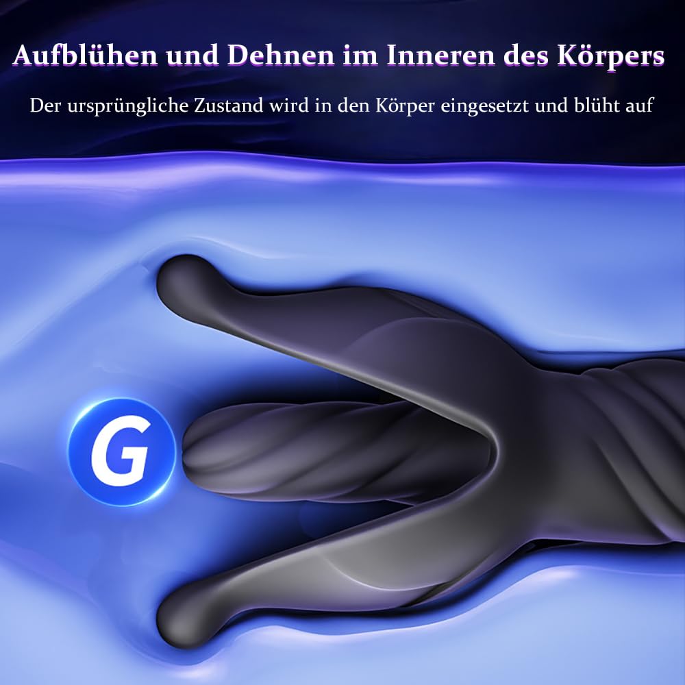 Elektrischer Dildo Penis Anus Dual Purpose Vibrator mit 9 Teleskop Vibrationsmodi Vaginal G-Punkt Stimulation Anal Prostata Vibratoren Masturbator Sex Spielzeug Analplug für Männer Frauen
