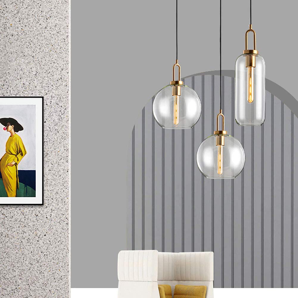 Jadalnia, bar, lampka nocna, biuro, sypialnia, luksusowa lampa podłogowa LED, żyrandol nordycki ze szklanym kloszem, światło w kolorze miedzianym, bateria 50 x 15