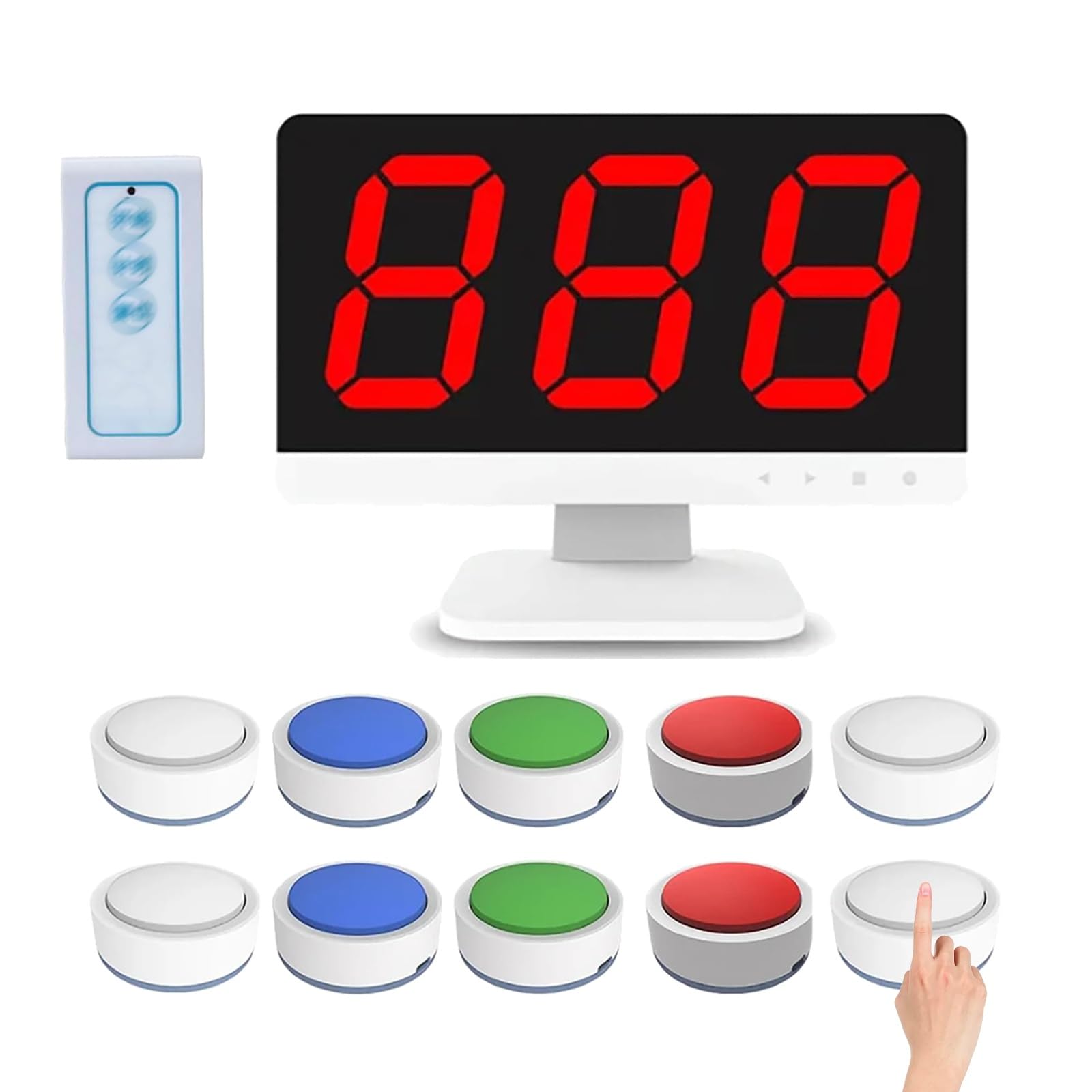 Sistema di gioco a quiz wireless con schermo LCD, 3-16 cicalini, 3 modalità per concorsi interattivi e giochi di partito