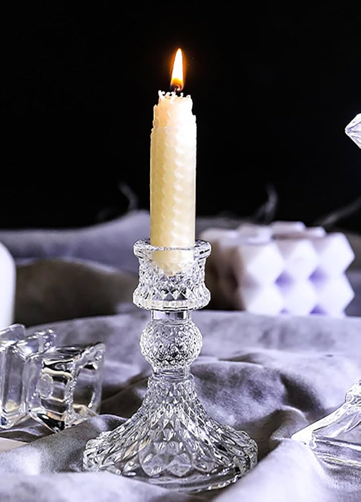 ガラス製　キャンドル立て　蝋燭立て Amazon.co.jp: [narunaru] アンティーク調 ガラス製 キャンドル