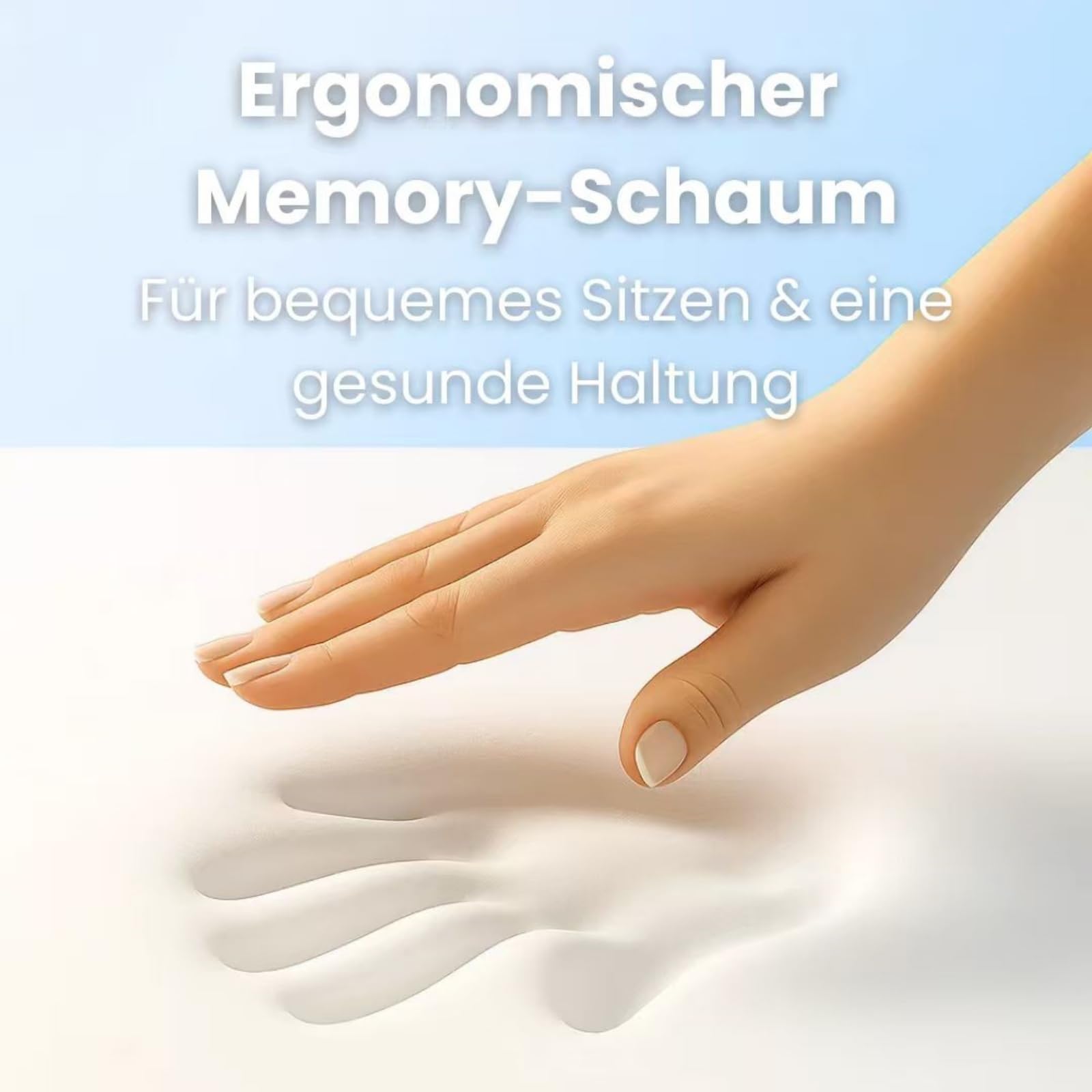 Serentai ErgoSeat，Ergonomisch geformtes Lendenstützkissen mit Memory-Schaum-Sitzkissen, geeignet für Bürostühle und Autositze