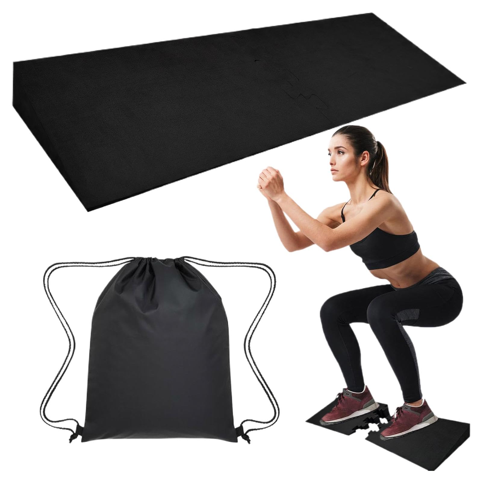 Squat Wedge Block - Black Yoga Squat Wedges Block, Foot Strength Stretching Calf Slant Board | Detachable Foot Exercise Wedge Block, Non-Slip Calf Wedge Stretching Block for Foot, Knee, and Ankle