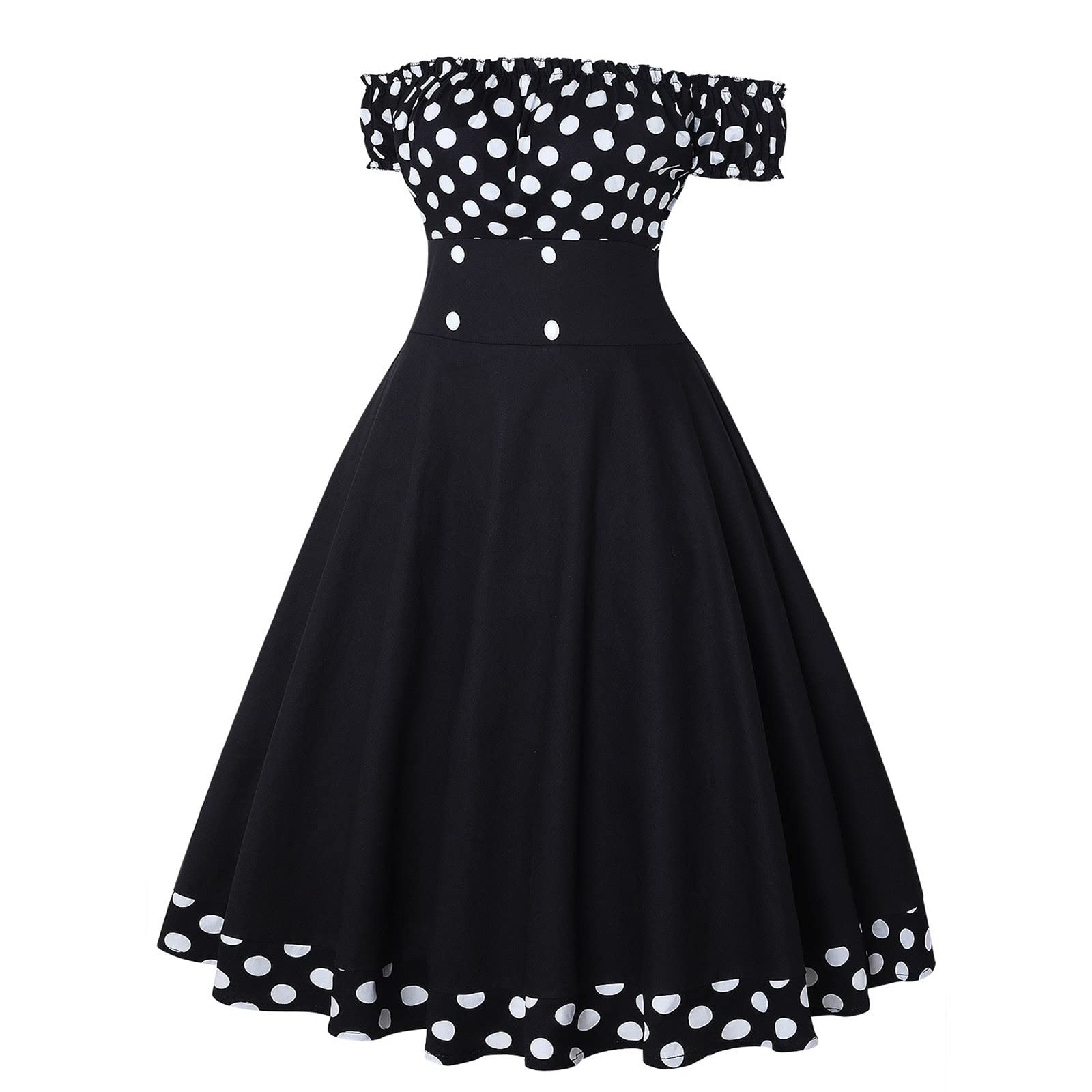 Robe trapèze rétro asymétrique sans bretelles pour femme