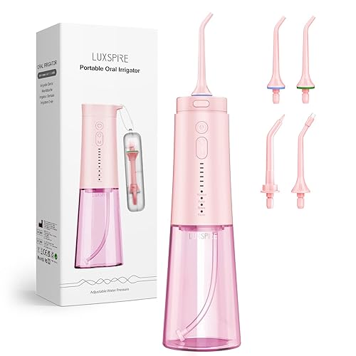 Miniatura 8 de Luxspire Hilo dental de agua inalámbrico hilo dental portátil con 6 presión 4 modos irrigador bucal impermeable recargable y potente limpiador bucal