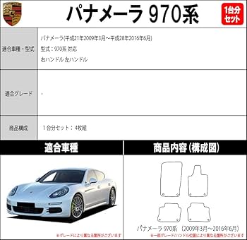 【新品】ポルシェ　パナメーラ フロアマット 970M 右ハンドル 未使用 Amazon | 【厚さ20mm最高級マット】Aviles ポルシェ用