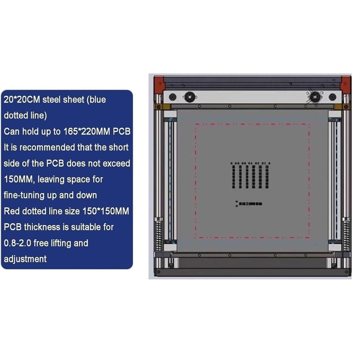 Pequeña Estación de Serigrafía Manual, Mesa de Impresión de Pasta de Soldadura Malla de Acero SMT, Impresora PCB Grosor Ajustable, Cuerpo de Aleación de Aluminio para Prototipado PCB Preciso(10cm)