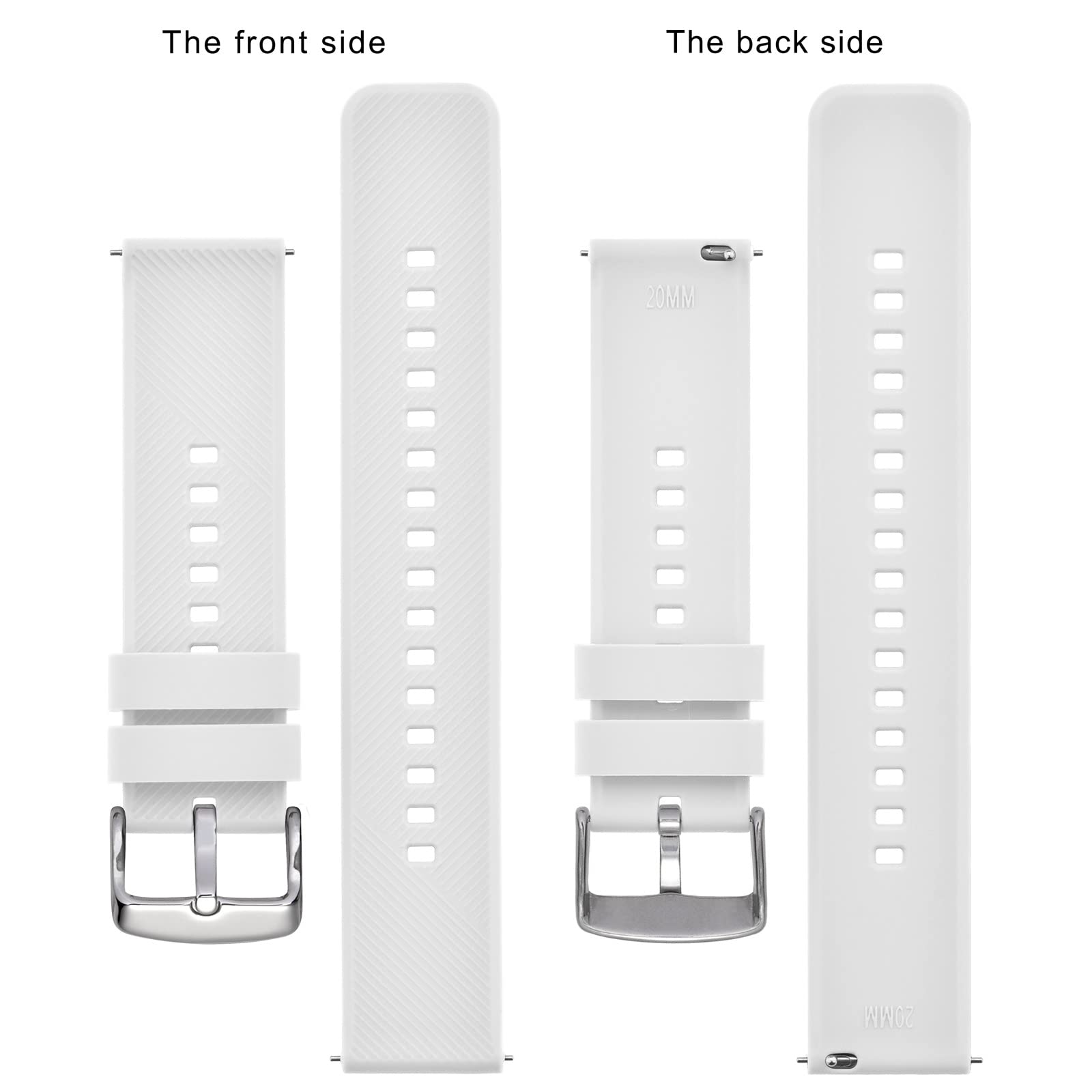 BISONSTRAP Bracelet de Montre 18mm 19mm 20mm 21mm 22mm, Bracelets de Montre en Silicone à Dégagement Rapide pour Hommes Femmes - 4