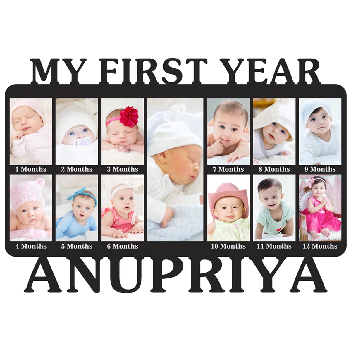 GiftsWale 1st Year Happy Birthday Customized Collage Photo Frame | Personalized With 13 Images And Texts | Best Gift For Kids, Sister, Brother, Friends, Daughter Son (B0B3N94SRZ) Amazon Price History, Amazon Price Tracker