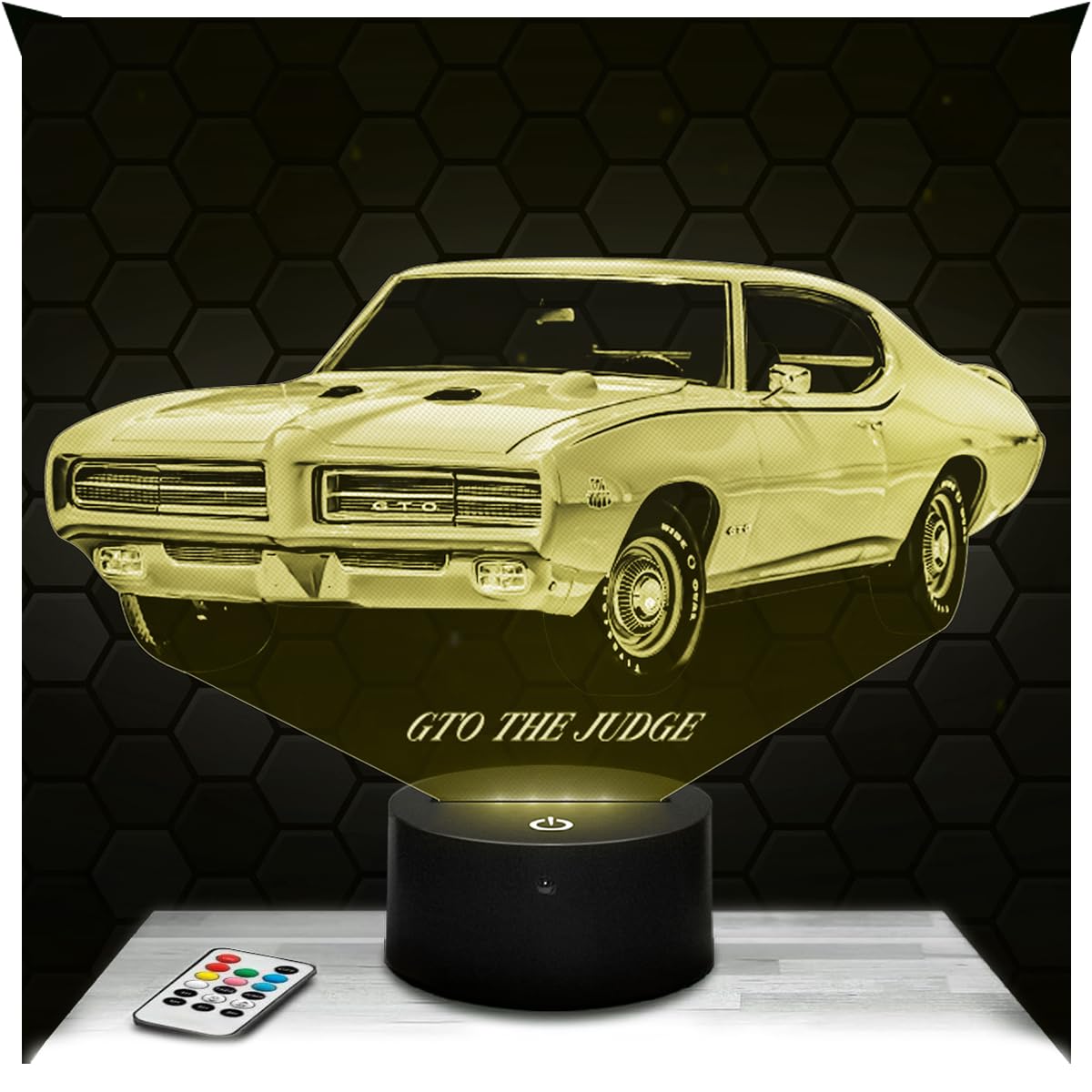 Lampephoto.fr - Car GTO The Judge P 3D Lamp Decoration Supercar Sport Luxury Vehicle Tuning, Gift Idea Object Car GTO The Judge P Adult Night Light Room Decor. Original Christmas, Gift Idea for Men