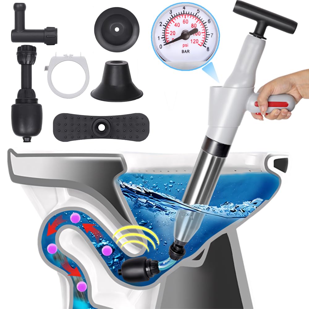 Toilet Plunger High Pressure Air Drain Blaster Gun Drain Clog Remover ...