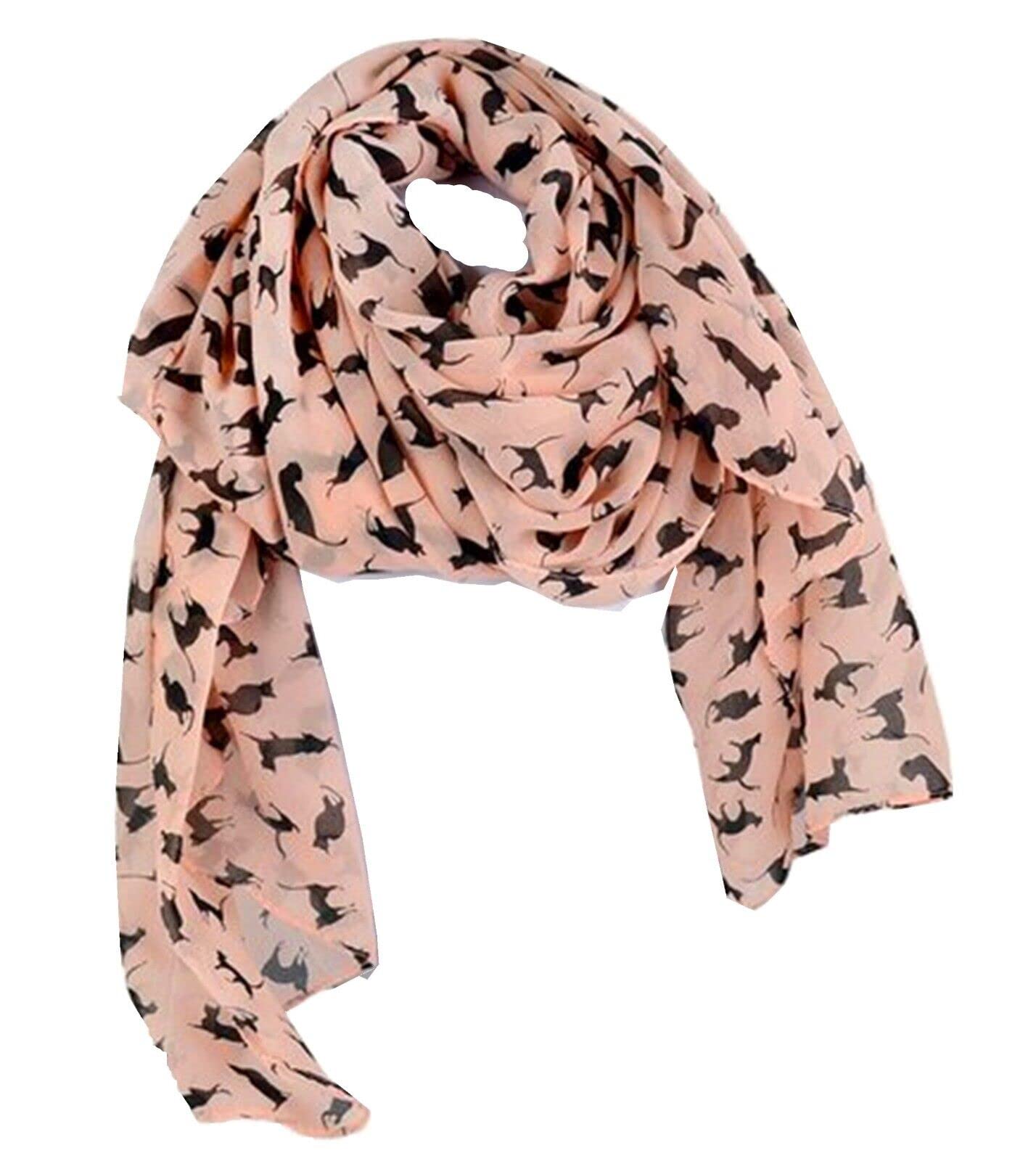 A Liittle Tree Women's Cat Pink "A Liittle Tree"- Lady Fashion Hijab Stylish Soft Scarf Shawl Neck Wrap Headscarf Stole (Cat Pink)