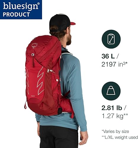 Miniatura 2 de Osprey Talon 36L - Mochila de senderismo para hombre con cinturón para la cadera, cinturón verdenegro, SM