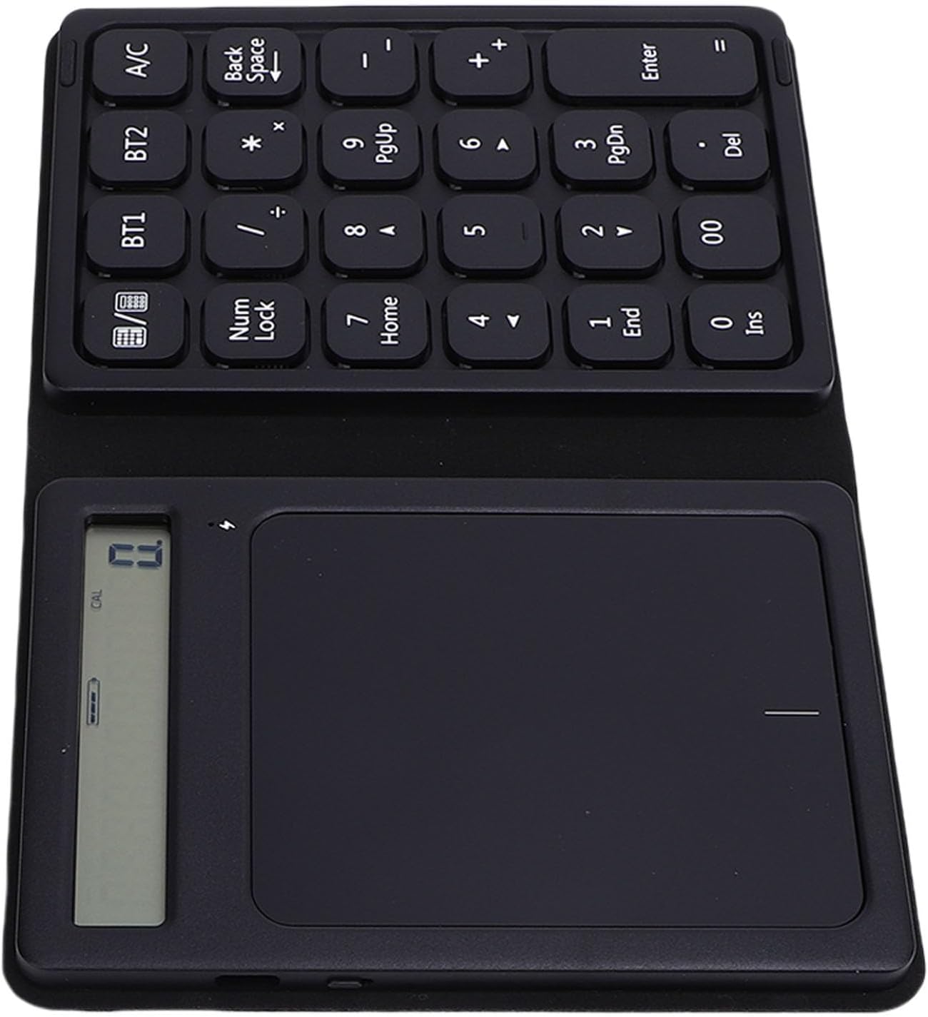 Yoidesu Bluetooth Number Pad Calculator, Slim Foldable 23-Key Numeric Keyboard with Display Calculator and Touchpad, Portable Financial Accounting Keyboard