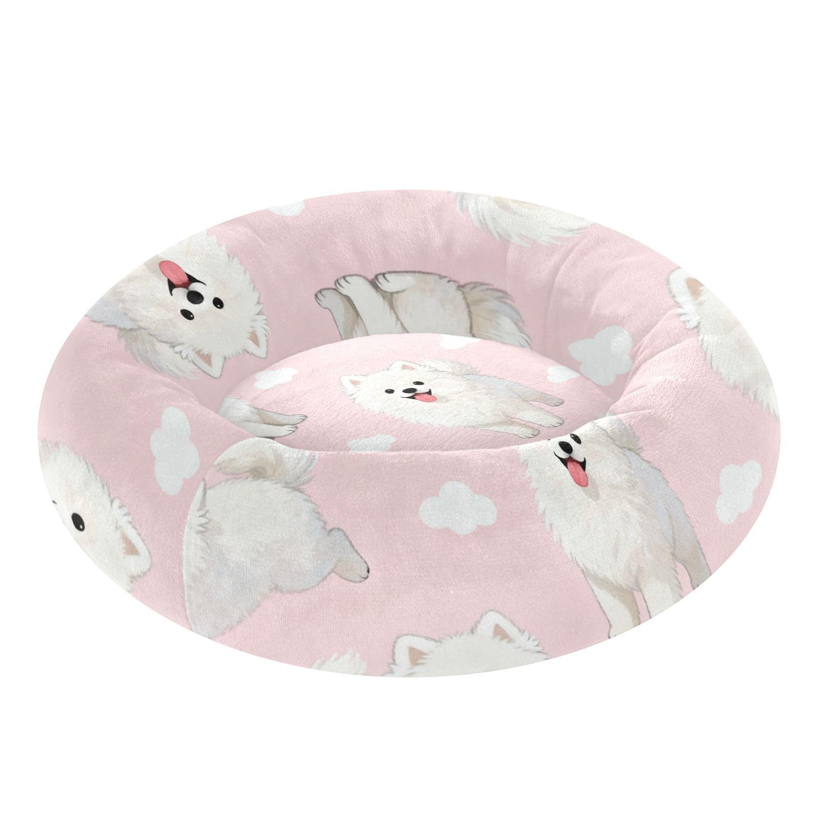 Lit blanc pour petit chien lit chaud et confortable pour Samoyède taille M