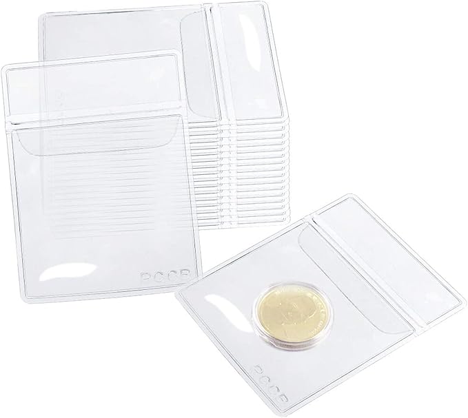 Single Pocket Coin Flips, 30 Pcs Individual Clear Plastic