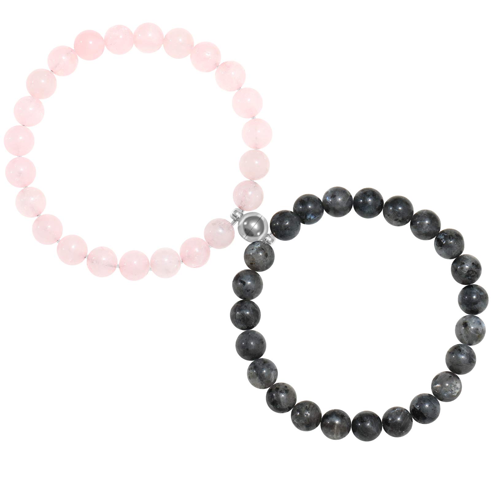 SunssyCouples Bracelets Mutual Attraction Beads Matching Bracelets Matte Agate Bracelets of Couples Connect Bracelet for Boyfriend Girlfriend Women Men Lovers Friends, 10 inch, Stone, Cubic Zirconia