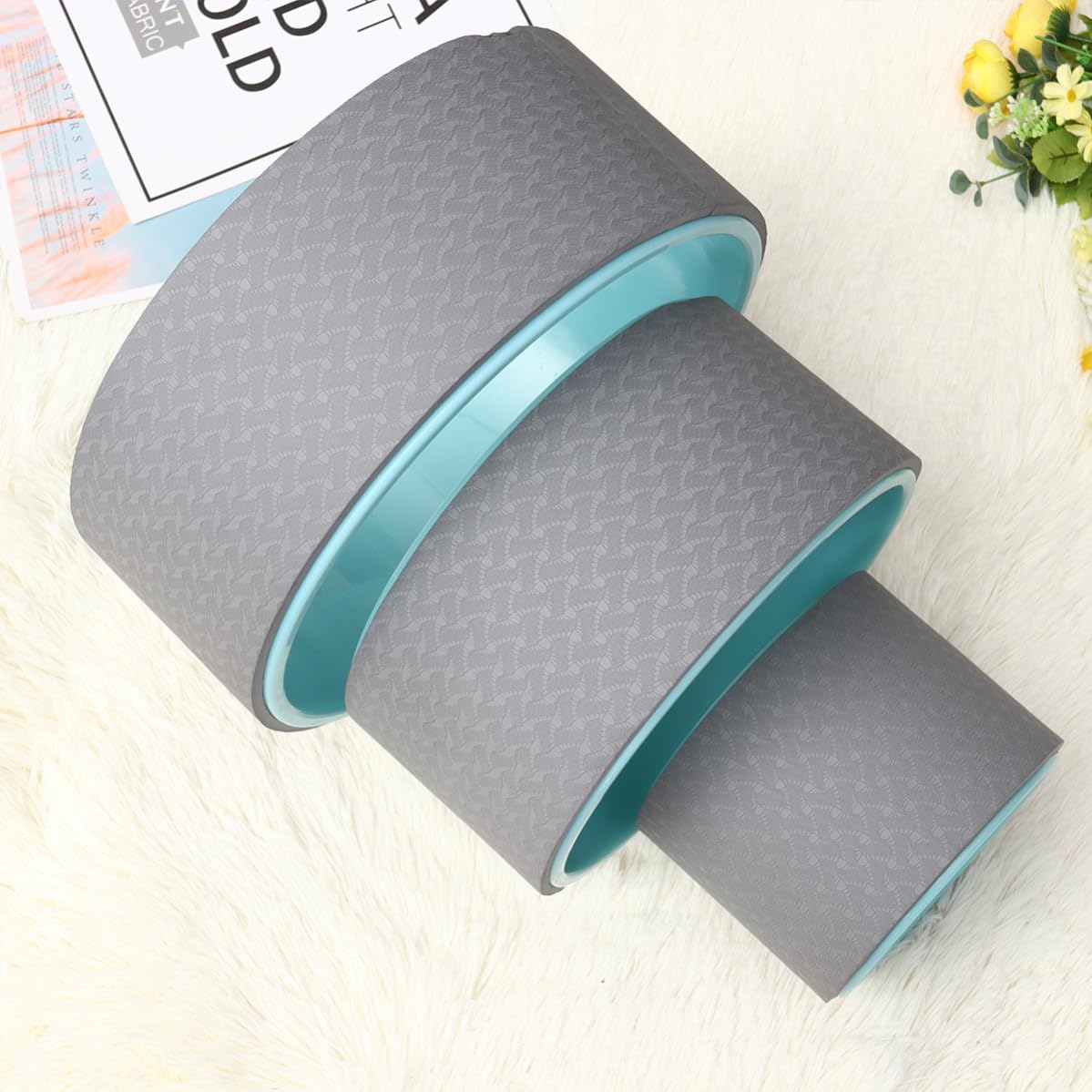 Rueda de Yoga de 10,5 Pulgadas Antideslizante para Flexiones de Espalda