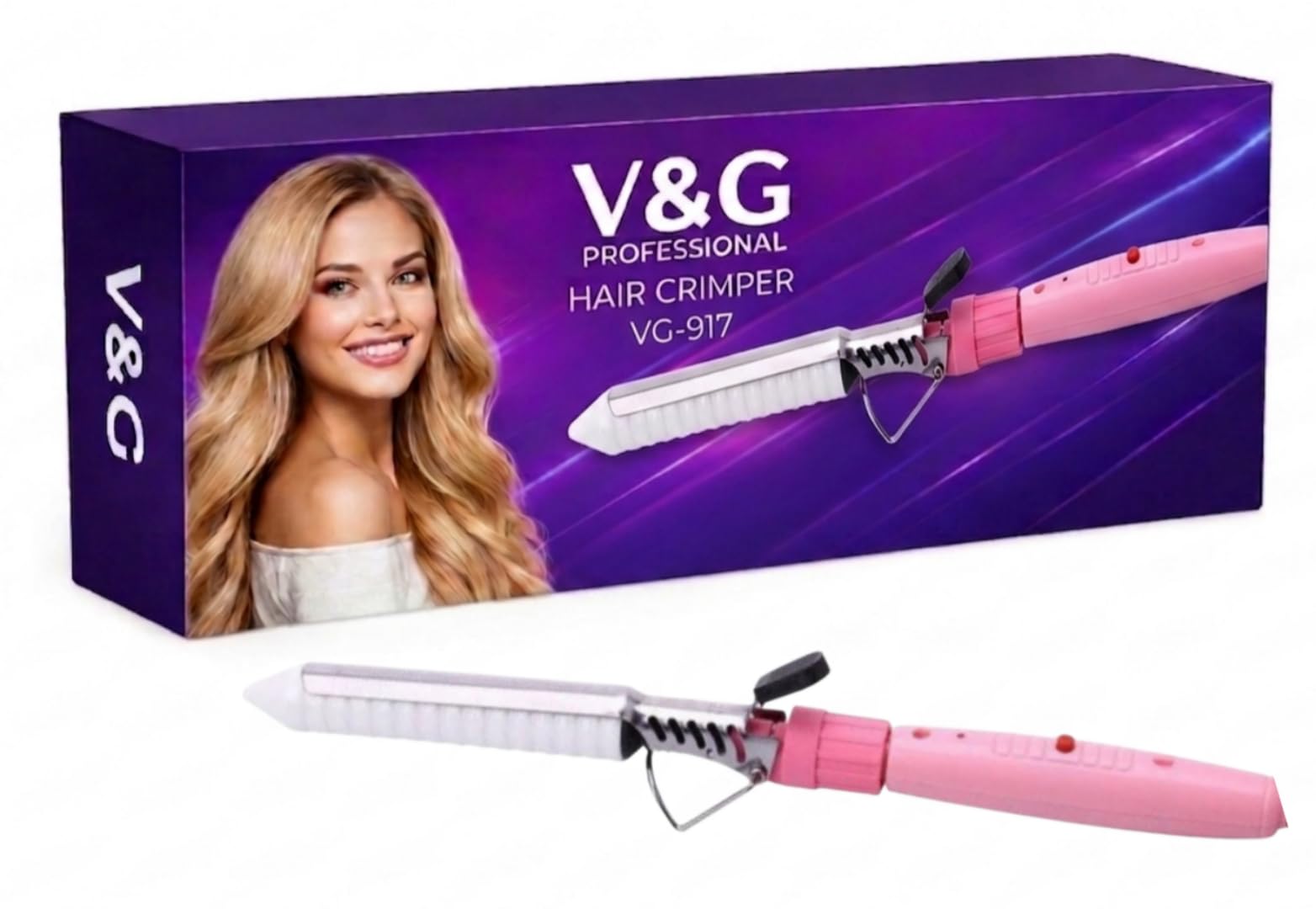 V&G Professional Hair Curler Machine | Professional Hair Curler Iron Rod Styler for Women with Machine Stick | Hair Brush Styler for Waves, Curls & Volume | White-image-46