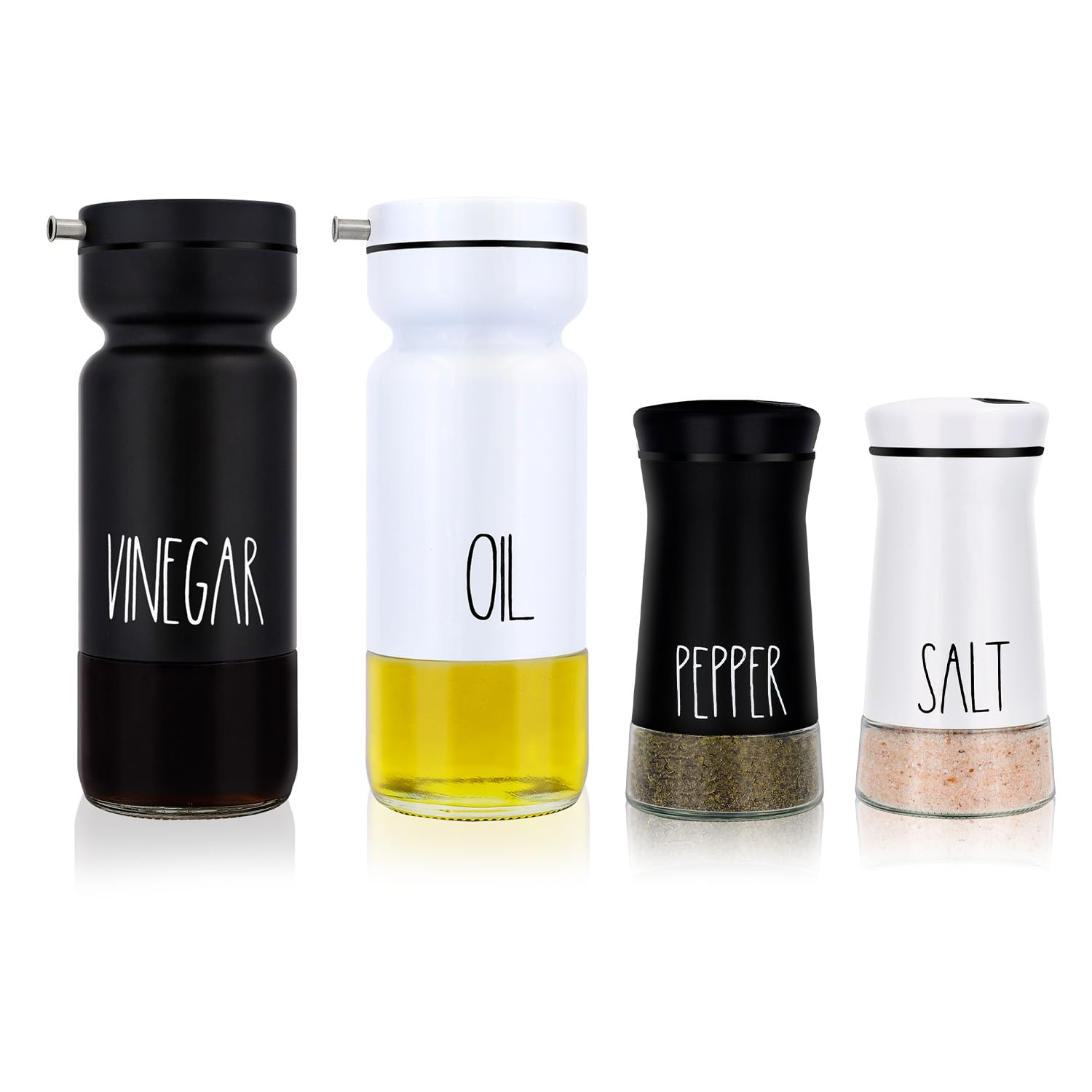 Farmhouse Oil and Vinegar Dispenser Set + Salt Shaker