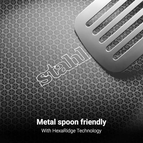 Image of Stahl Artisan Hybrid 0.6 L, 16 cm Triply Frying Pan | Induction & Gas Stove Compatible | Honeycomb Non Stick Fry Pan, Metal Spoon Friendly