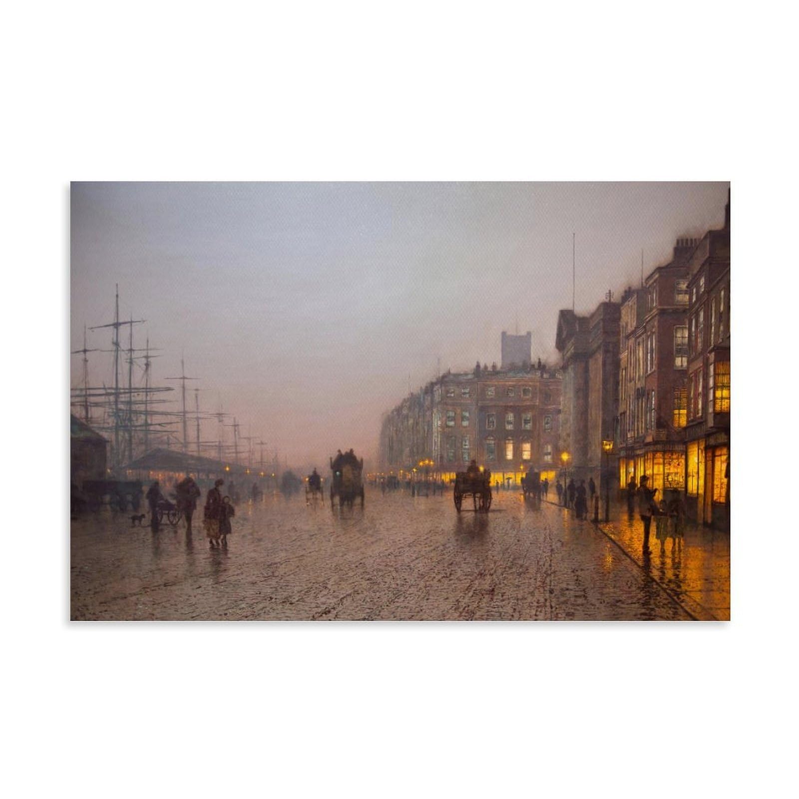 XuXueCC Liverpool from Wapping 1885 By John Atkinson Grimshaw Painter Artwork_auto_x2 Painting On Canvas Wall Art Scroll Picture Print Living Room Walls Decor Homes Unframe 12x18inch(30x45cm)