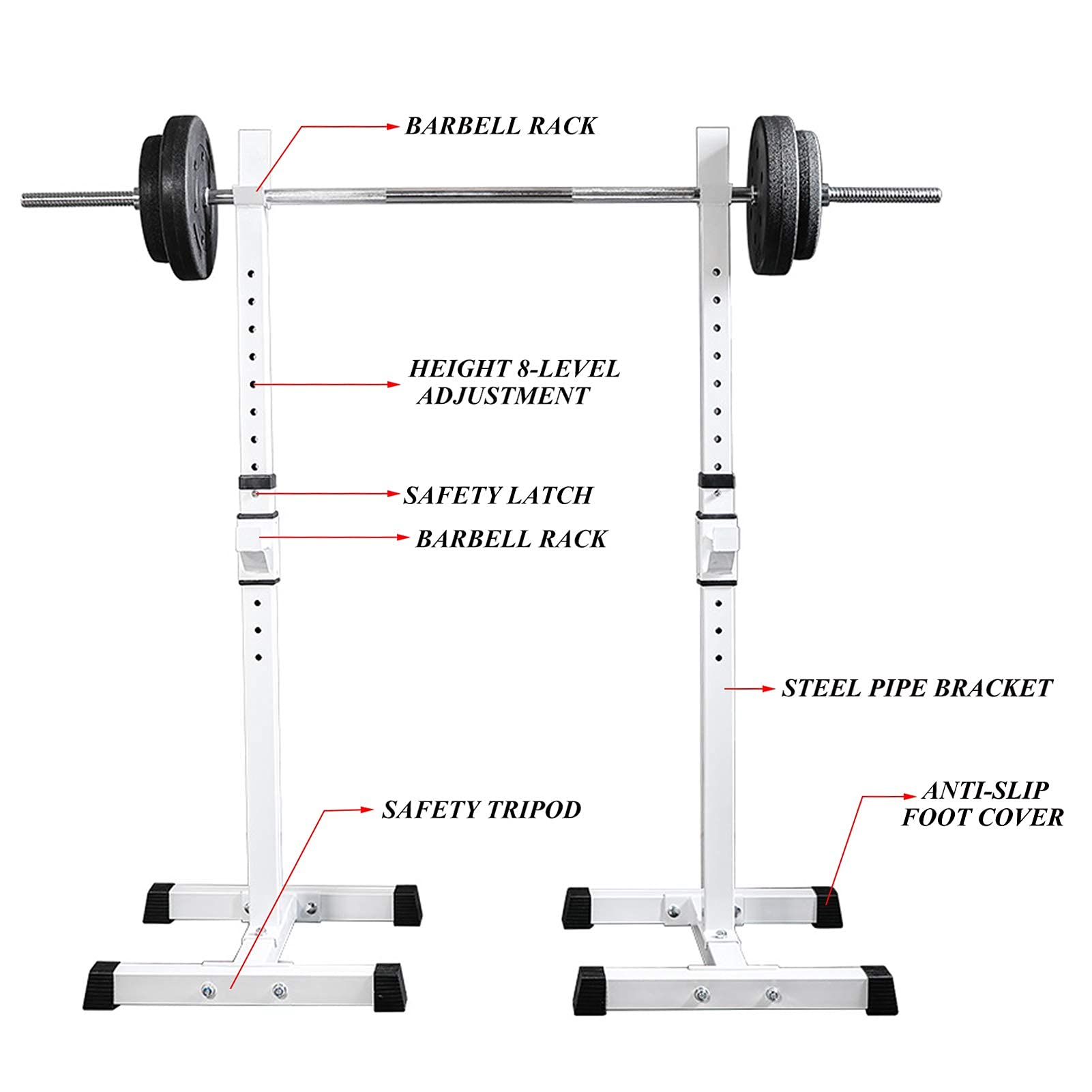 バーベルラック スチール製 シルバー 楽天市場】【業務用】ハーフラック HALF RACK スクワット