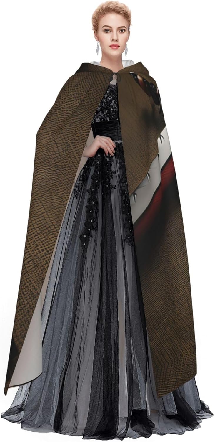 SSIMOO Japanese Samurai Sword Eye-Catching Cosplay Costume Cape for Women - Unisex Vampire Cloak for Halloween.
