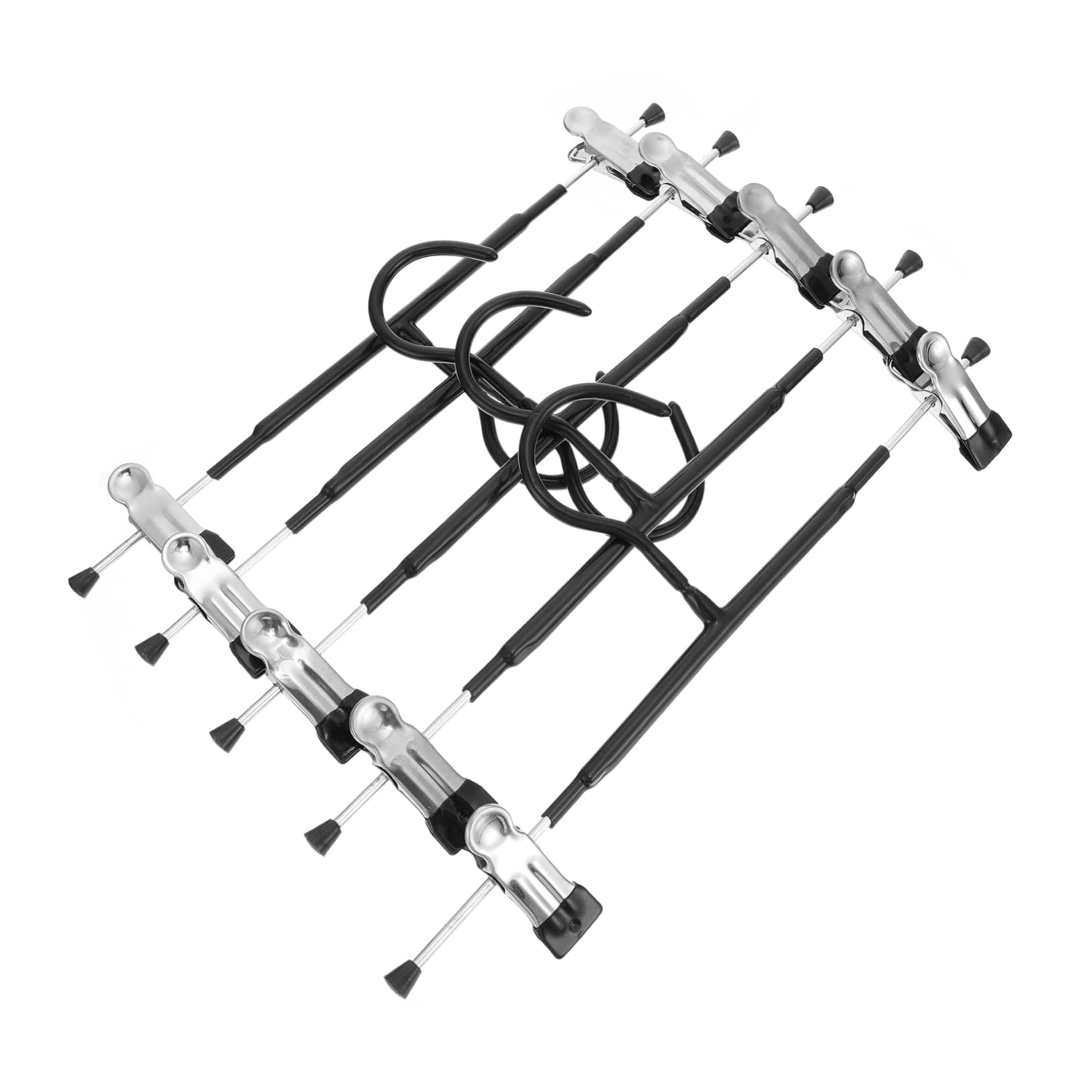 SOLUSTRE 10Pcs Non Slip Pants Hangers with Clip Wardrobe Organizers Rotating Hook Multi Functional Storage for Skirts and Pants Heavy Duty Construction