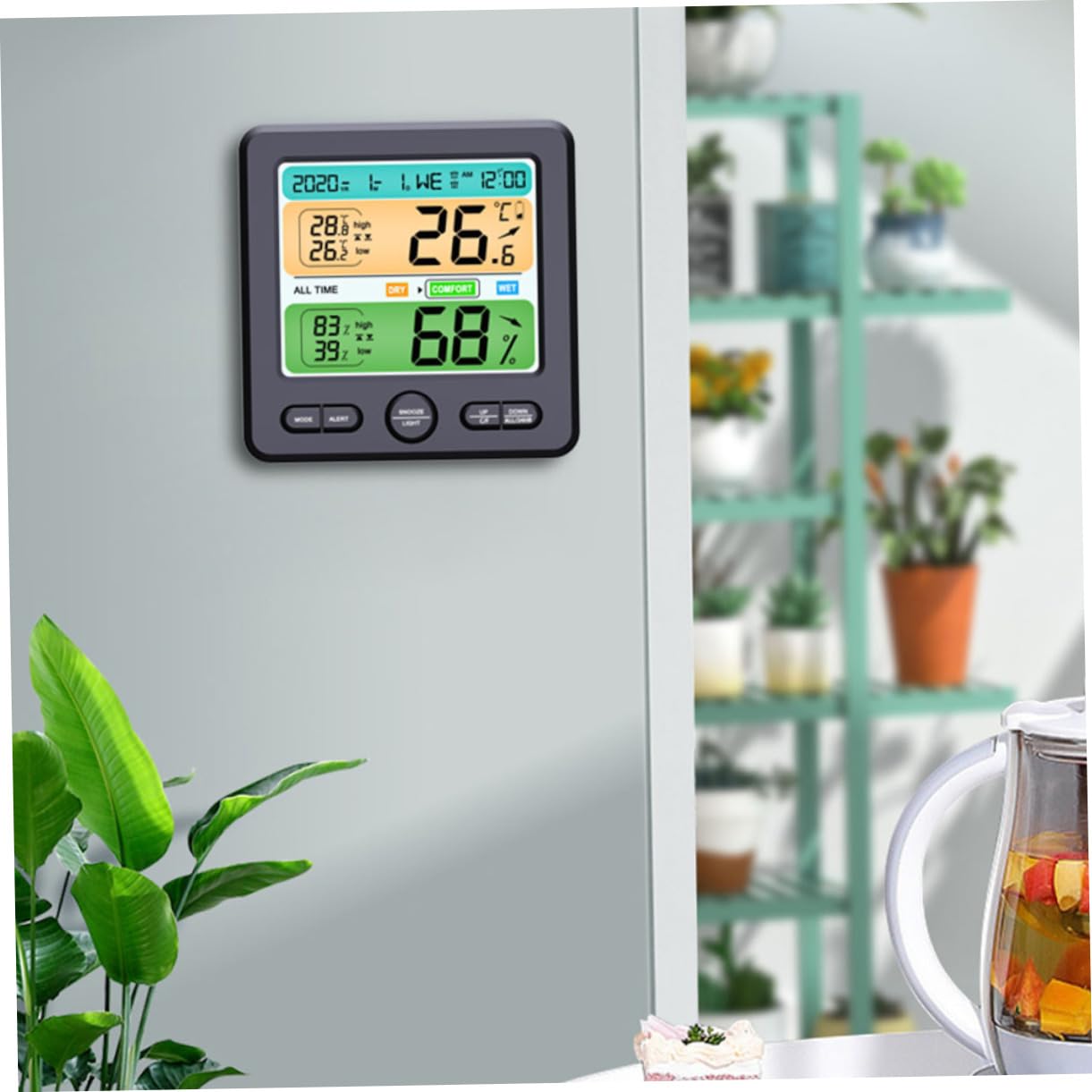 Thermohygromètre D'intérieur Numérique Noir, 1 Set, Plastique