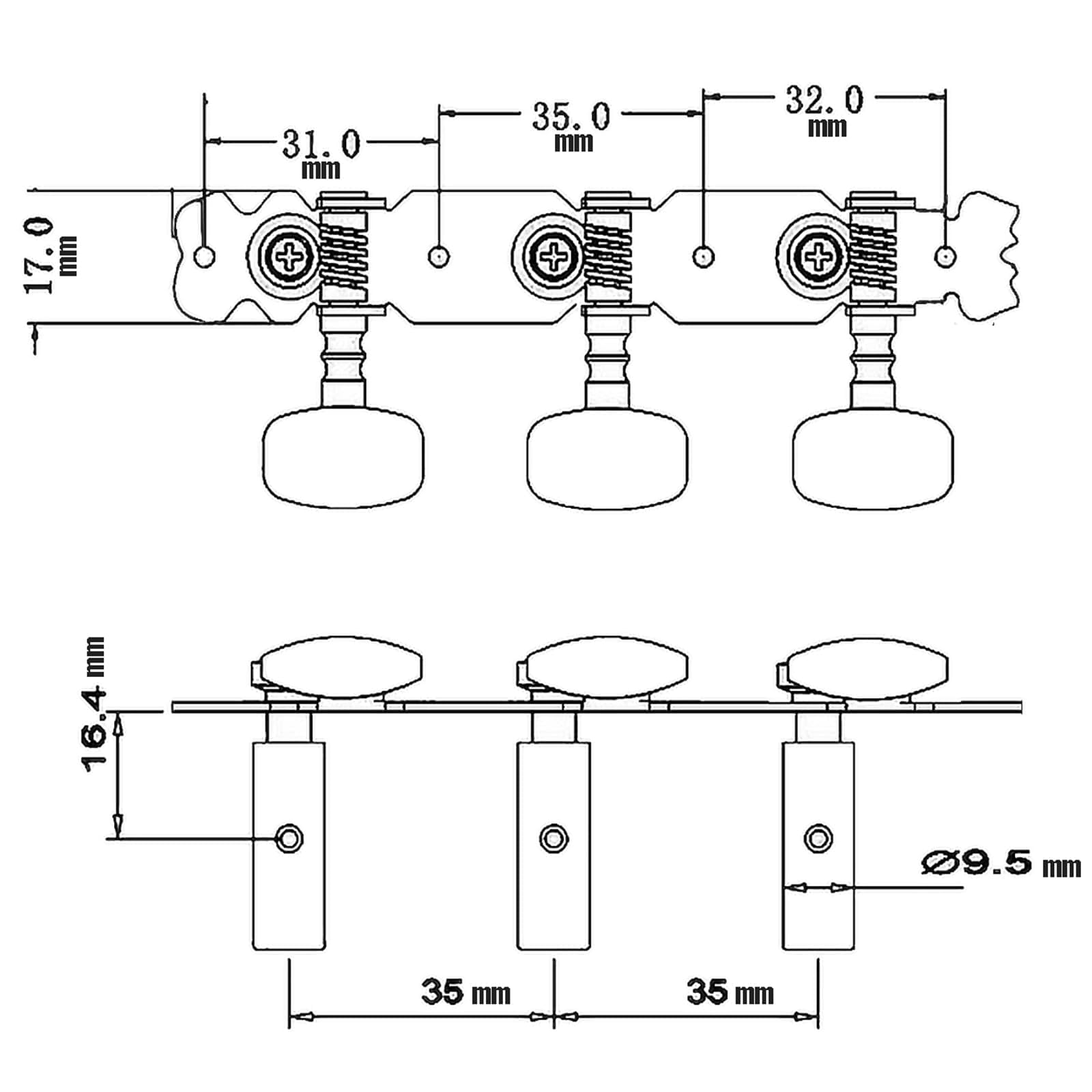 2 Pièces Mécaniques Pour Guitares Classiques, Accordage De Guitare Tuners, Cheville Guitare Tuning Pegs, Boutons De Cheville Guitare Tuning Pegs, Tuners Mécaniques (Forme De Nuage)