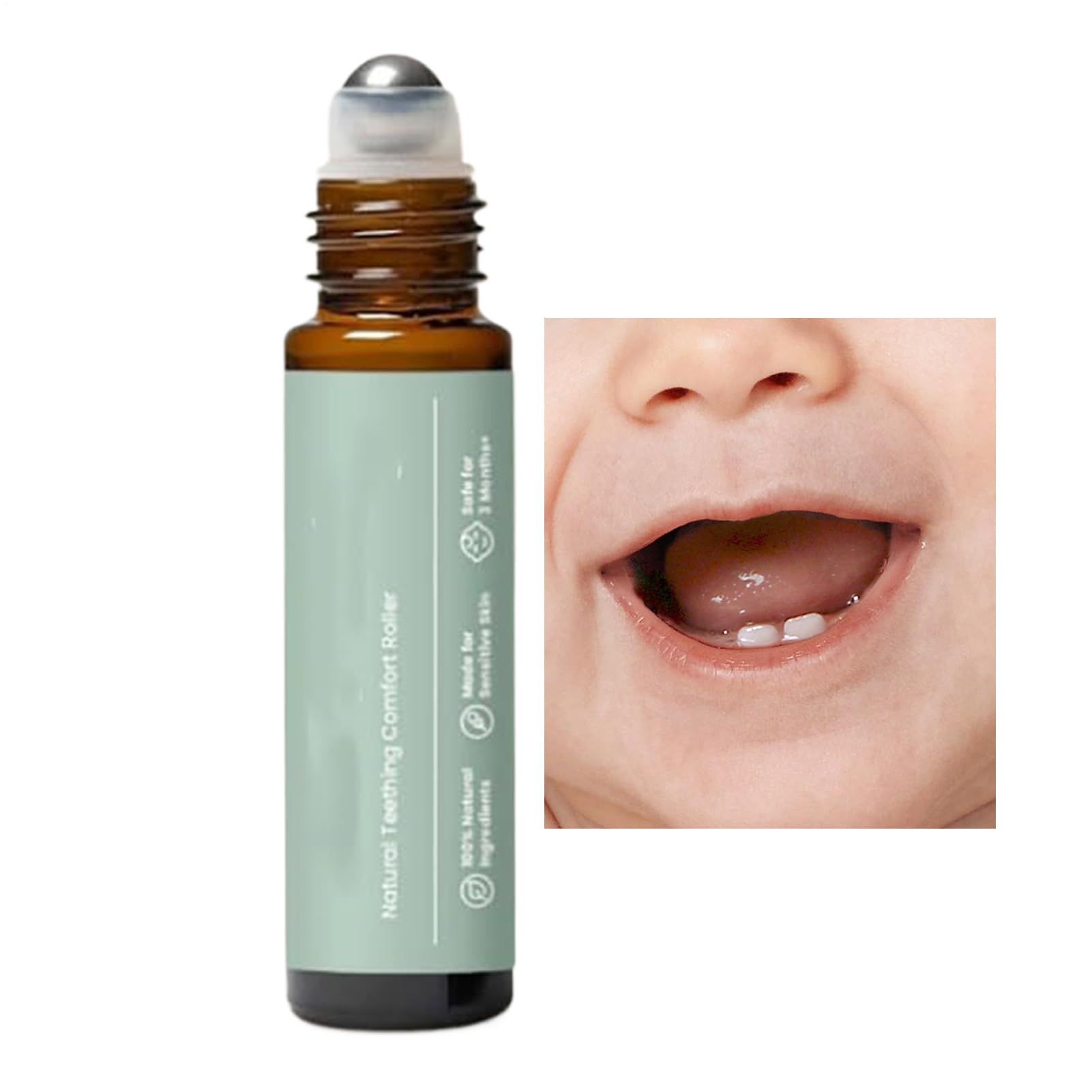 Teething Roller for Babies - 10ml Natural Relief Roller - Soothing Massage Oil for Outdoor Activity Post-Feeding Travel Night Home Morning Bath Time