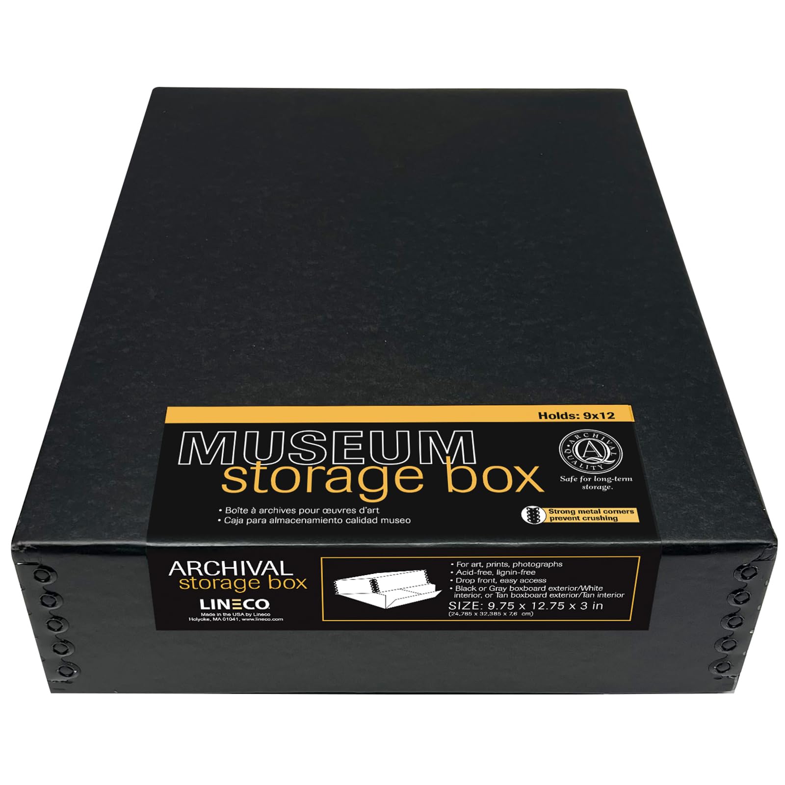 Lineco Museum Storage Box Black 9.5X12.5X3 In by Lineco