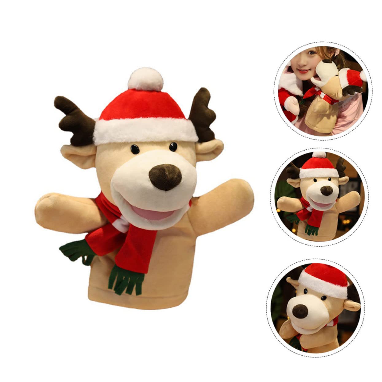 Juguetes de Peluche Marionetas de Mano de Ciervo Juguetes Navideños Educativos Interacción Familiar y Temáticos de Vacaciones